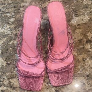 Billini Pink Snakeskin Heels